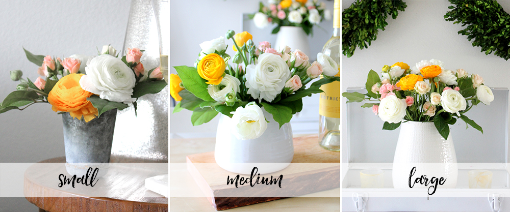 DIY Spring Floral Arrangements in 3 Sizes - Tonality Designs